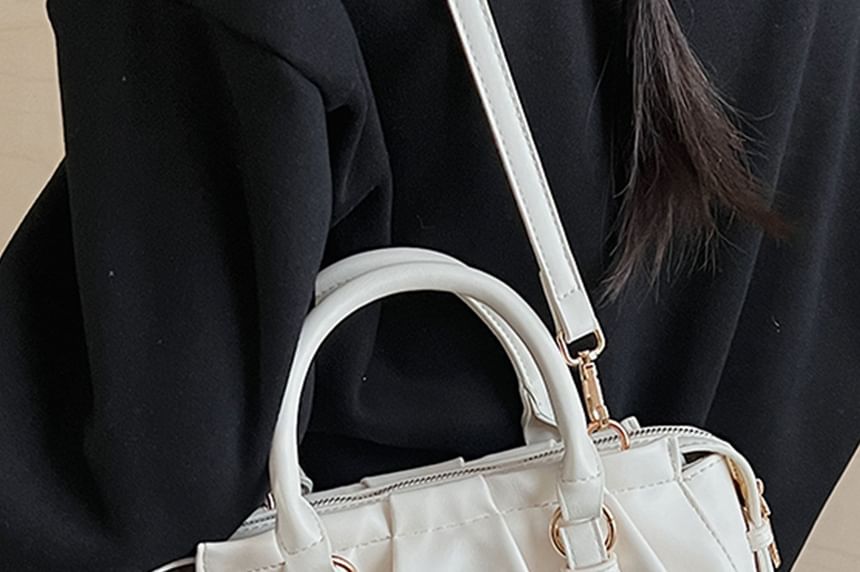 Top Handle Faux Leather Shoulder Bag