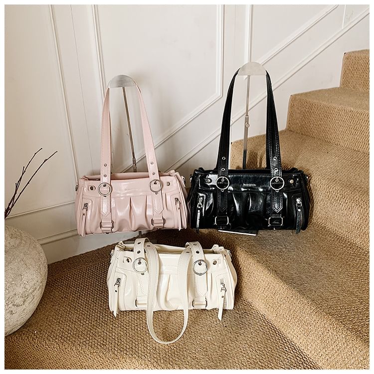 Buckled Zip Shoulder Bag