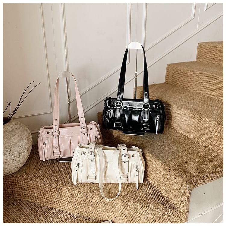 Buckled Zip Shoulder Bag