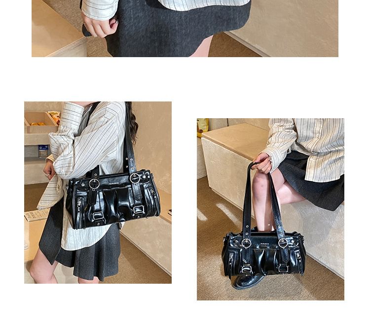 Buckled Zip Shoulder Bag