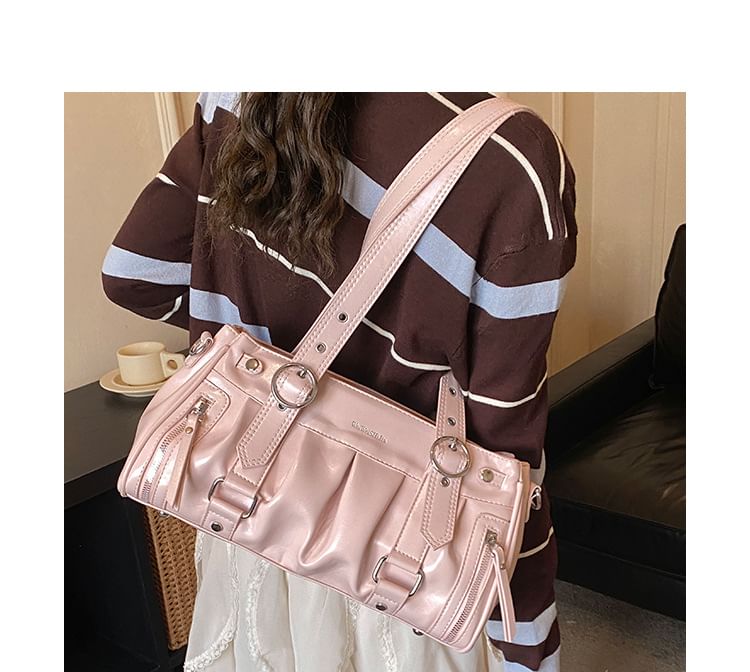 Buckled Zip Shoulder Bag
