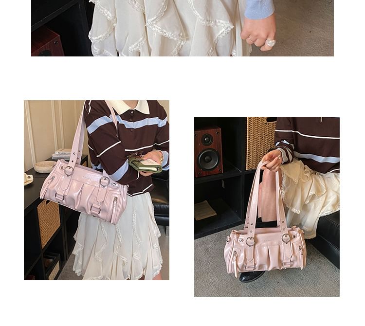 Buckled Zip Shoulder Bag