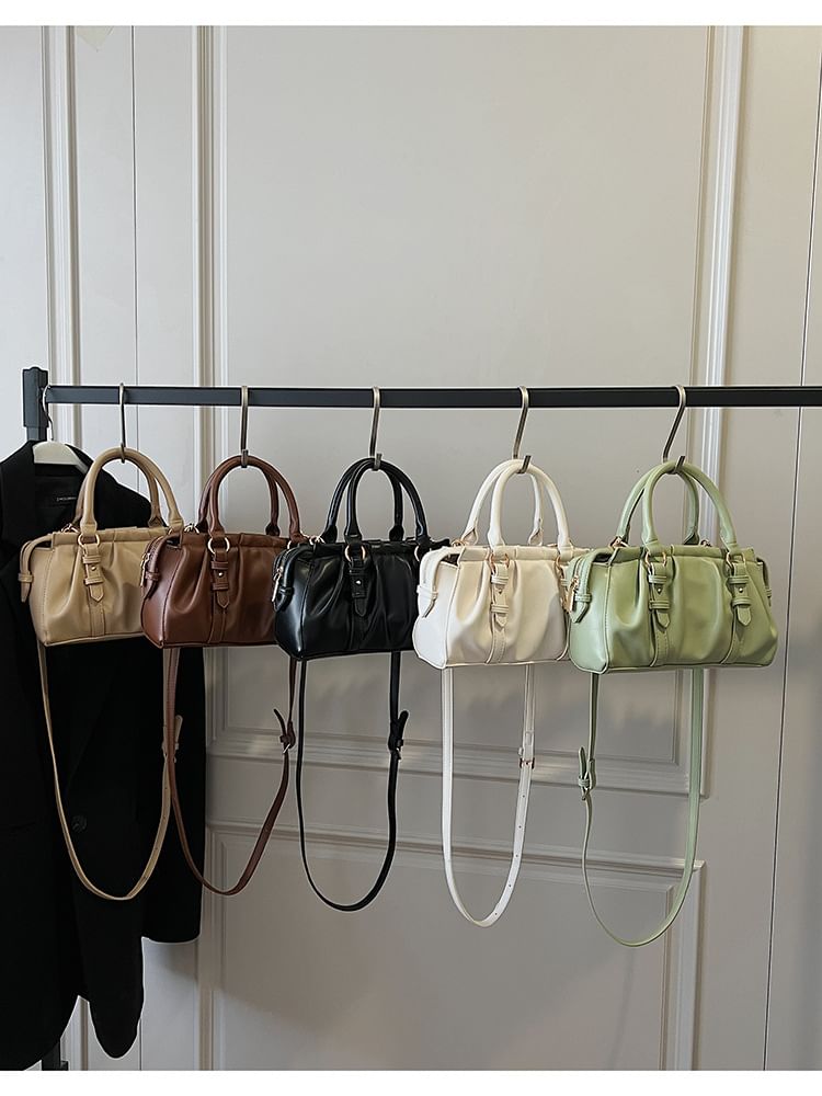 Ruched Top Handle Crossbody Bag