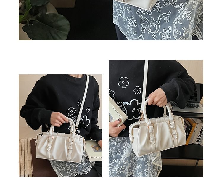 Ruched Top Handle Crossbody Bag