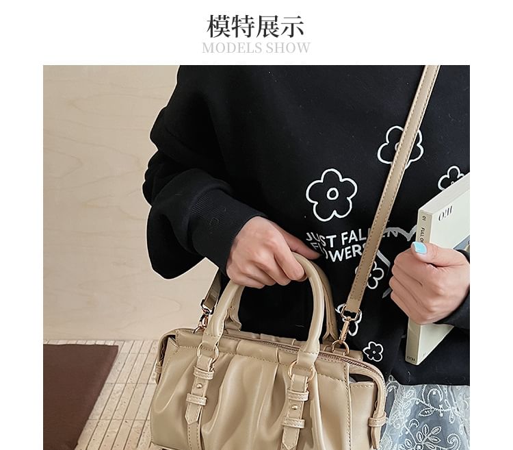 Ruched Top Handle Crossbody Bag