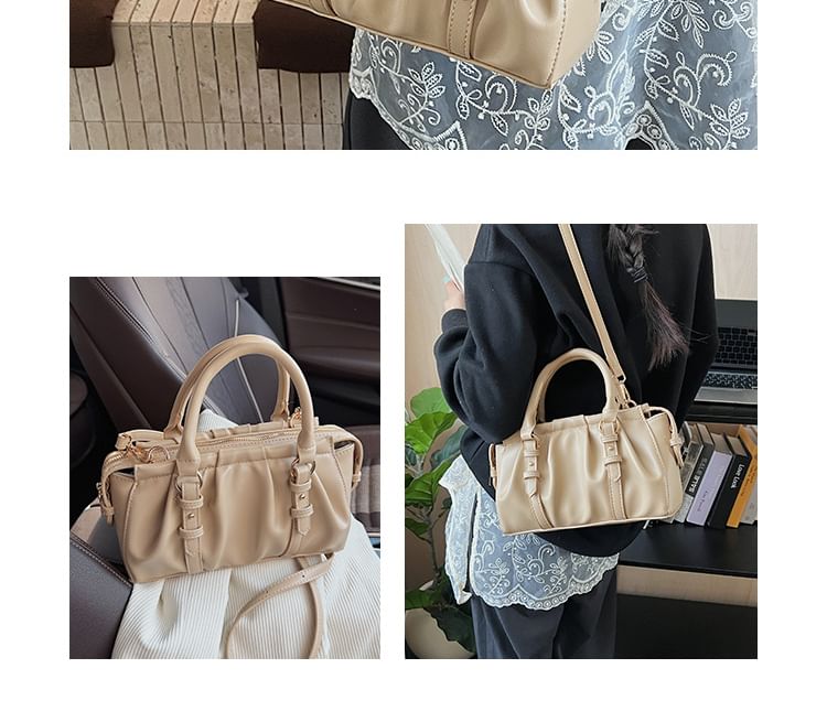 Ruched Top Handle Crossbody Bag