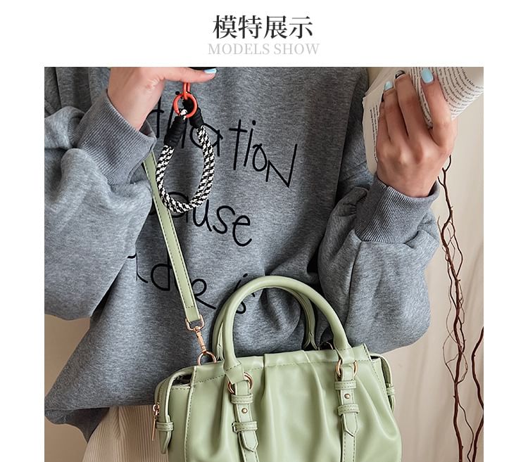 Ruched Top Handle Crossbody Bag