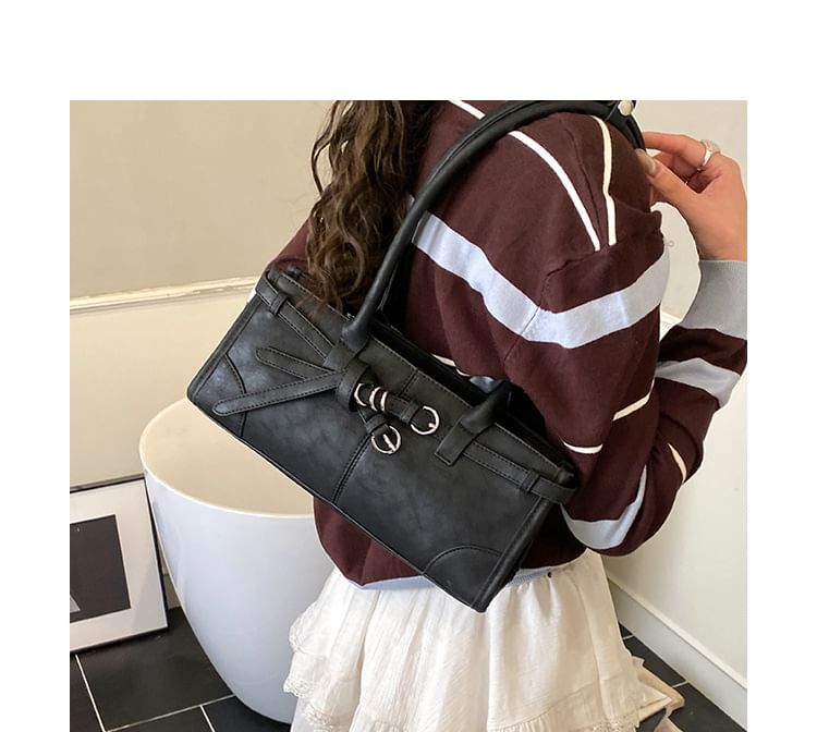 Belted Panel Shoulder Bag