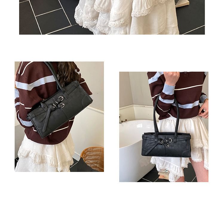 Belted Panel Shoulder Bag