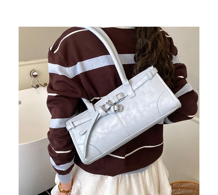 Belted Panel Shoulder Bag