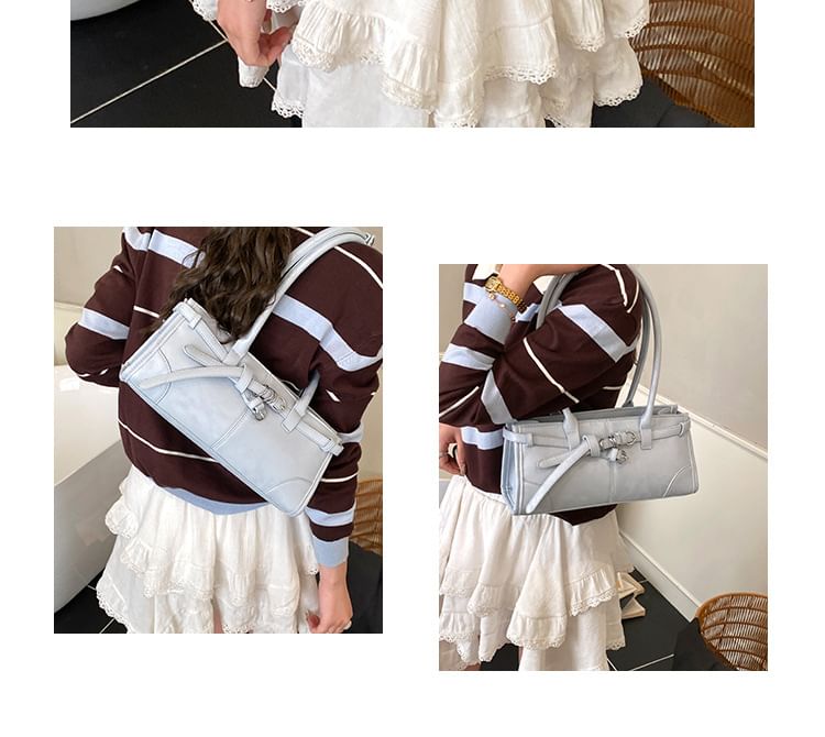 Belted Panel Shoulder Bag