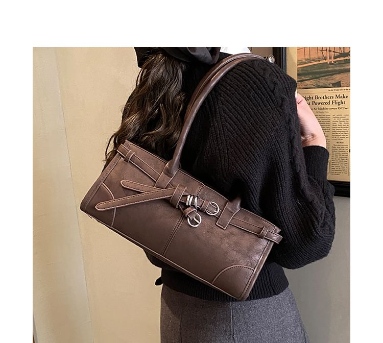 Belted Panel Shoulder Bag