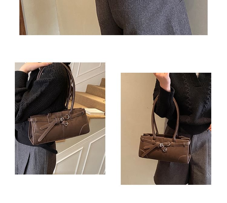 Belted Panel Shoulder Bag