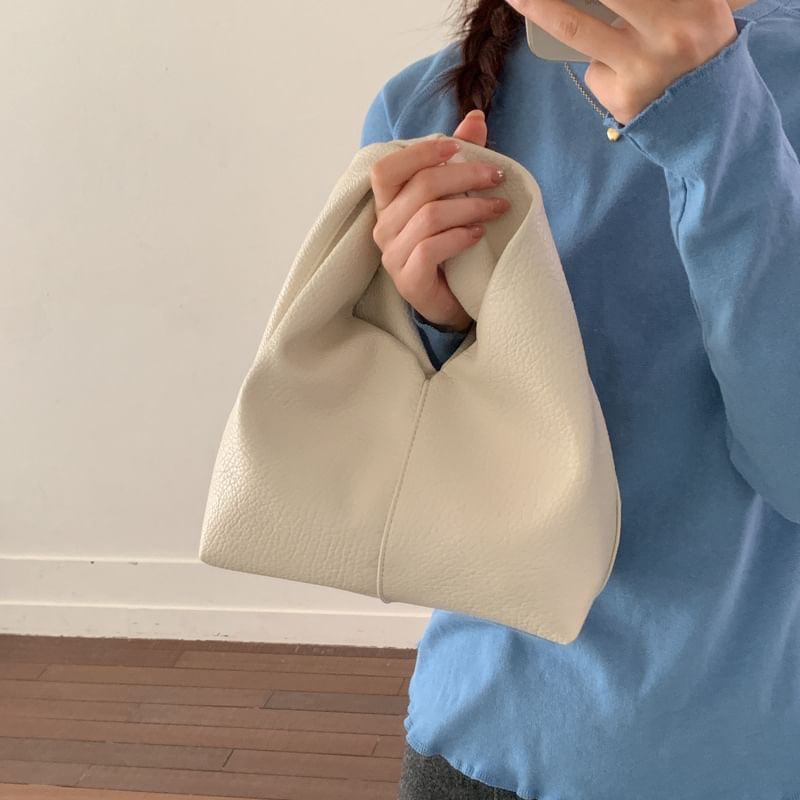Twisted Faux Leather Handbag