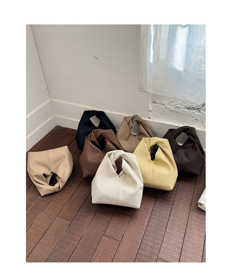Twisted Faux Leather Handbag