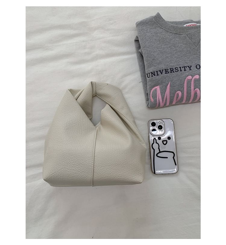 Twisted Faux Leather Handbag