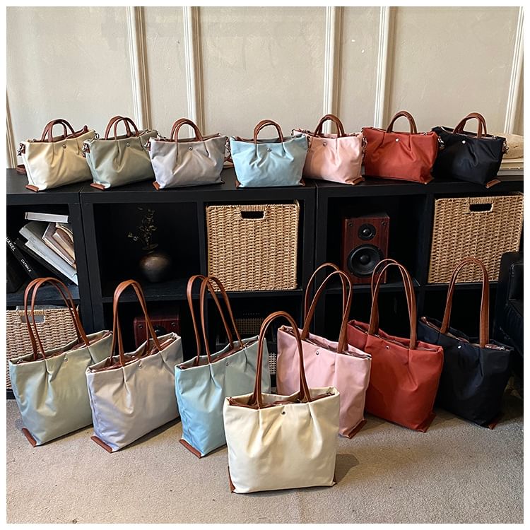 Contrast Strap Tote Bag / Crossbody Bag