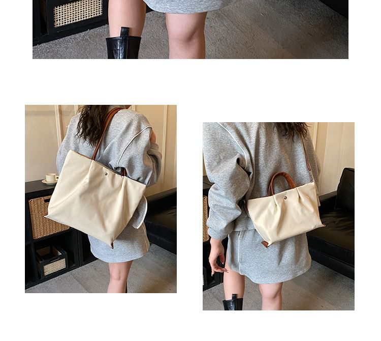 Contrast Strap Tote Bag / Crossbody Bag