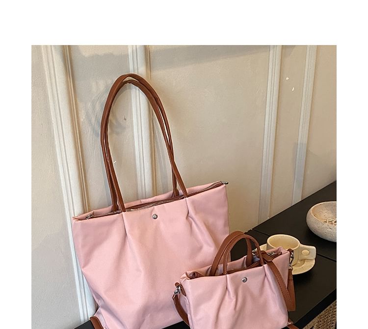 Contrast Strap Tote Bag / Crossbody Bag