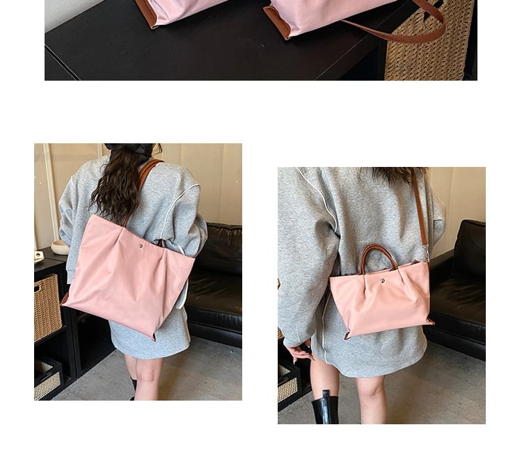 Contrast Strap Tote Bag / Crossbody Bag