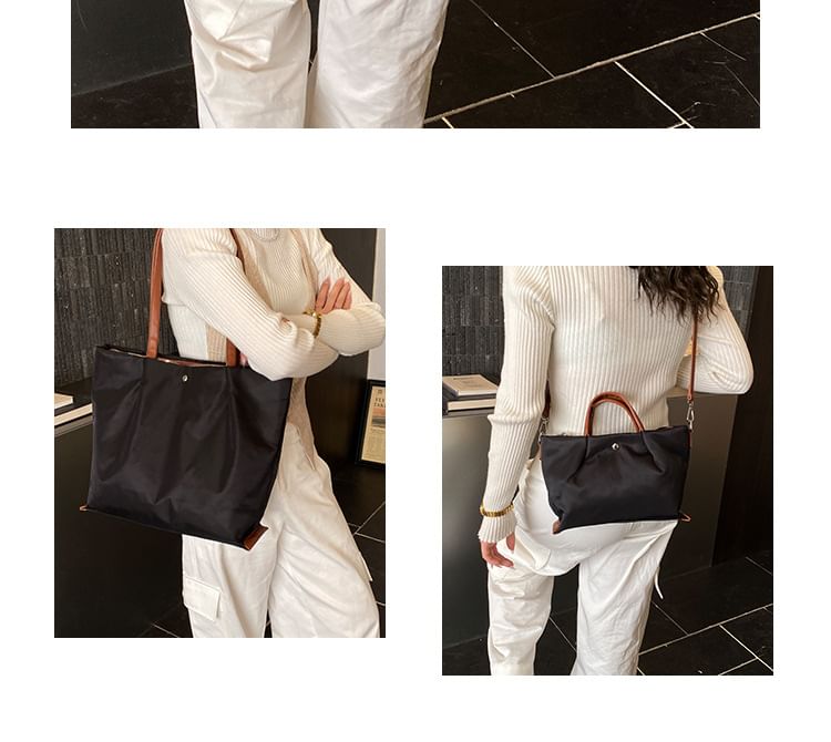 Contrast Strap Tote Bag / Crossbody Bag