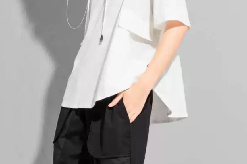 Elbow-Sleeve Two Tone Hoodie