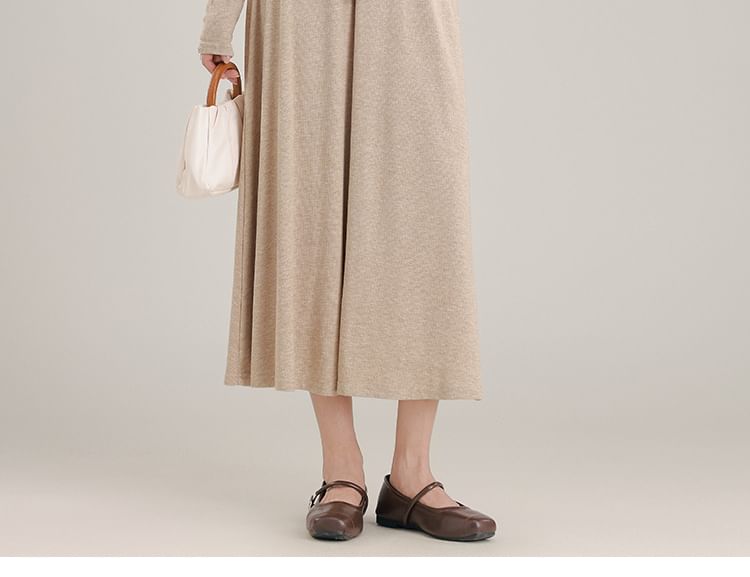 Set: Plain Open Front Crop Cardigan + Asymmetrical Ruched Camisole Top + High Waist Midi A-Line Skirt