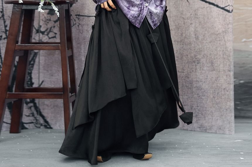 Asymmetrical Midi A-Line Skirt - Altfashion Shop