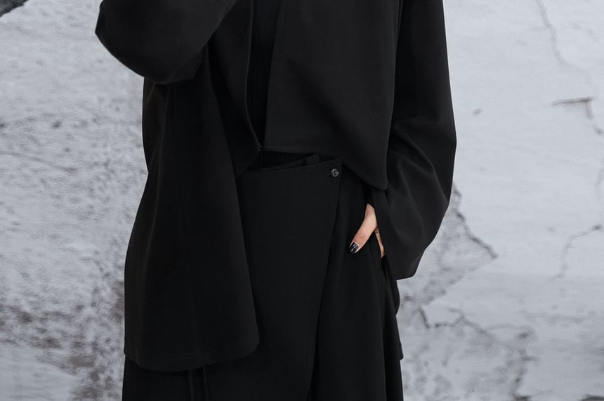 Asymmetrical Plain Open Front Cardigan