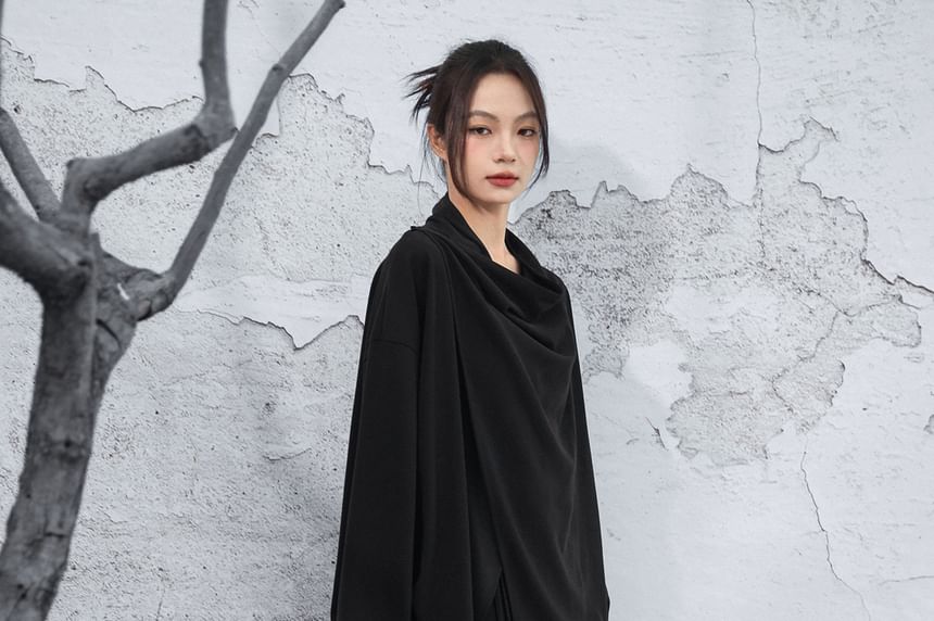 Asymmetrical Plain Open Front Cardigan