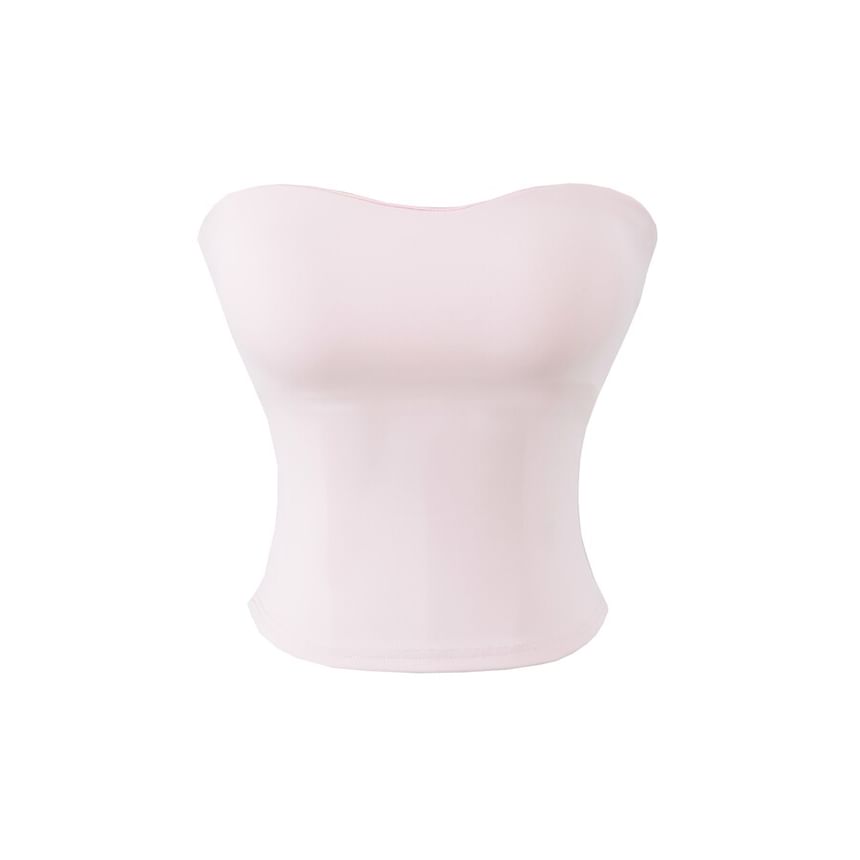 Strapless Solid Cropped Tube Top