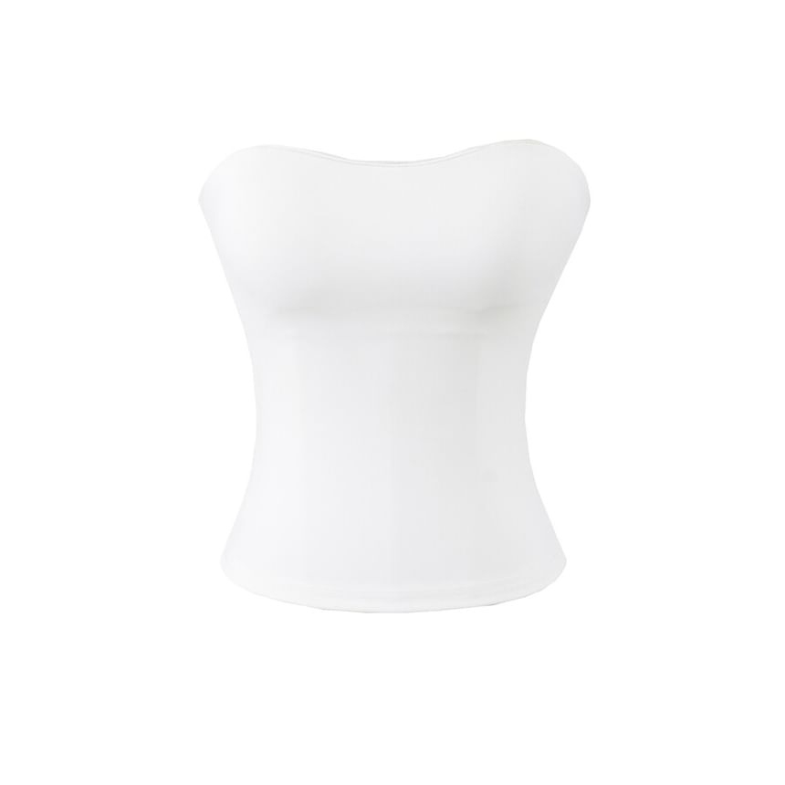 Strapless Solid Cropped Tube Top