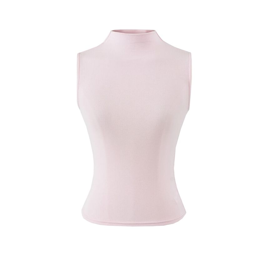 Sleeveless Mock Neck Basic Top