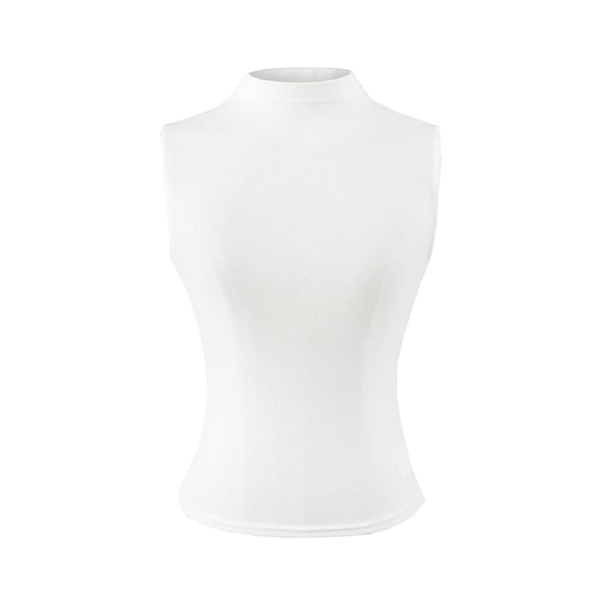 Sleeveless Mock Neck Basic Top