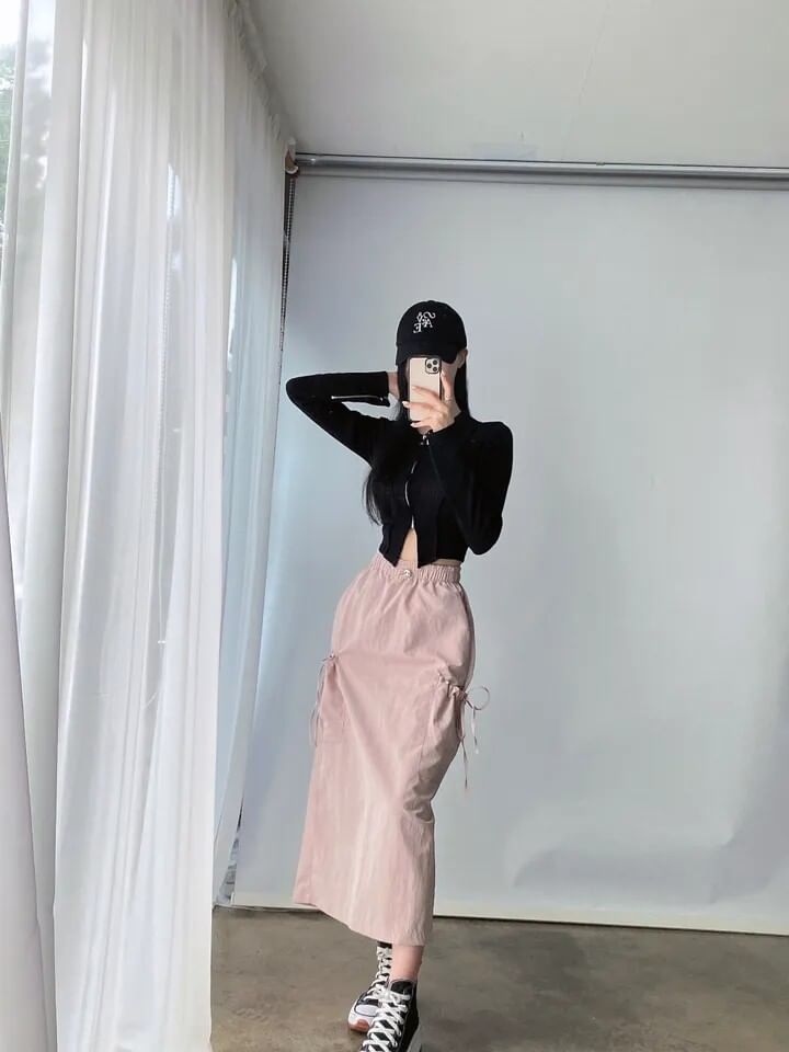Solid Maxi Skirt - Altfashion Shop