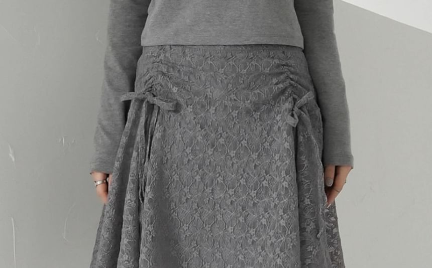 Asymmetrical Lace Mini Skirt - Altfashion Shop