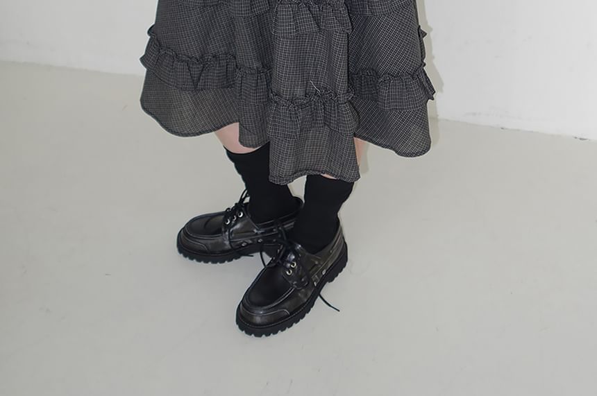 Solid Midi Tiered Skirt - Altfashion Shop