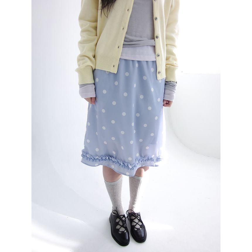 Polka Dot Midi Skirt - Altfashion Shop