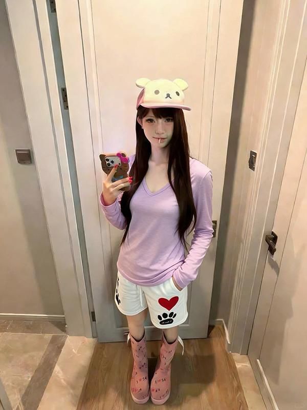 V-Neck Long-Sleeve Solid Tee