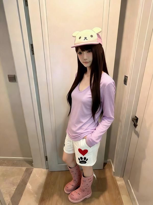 V-Neck Long-Sleeve Solid Tee