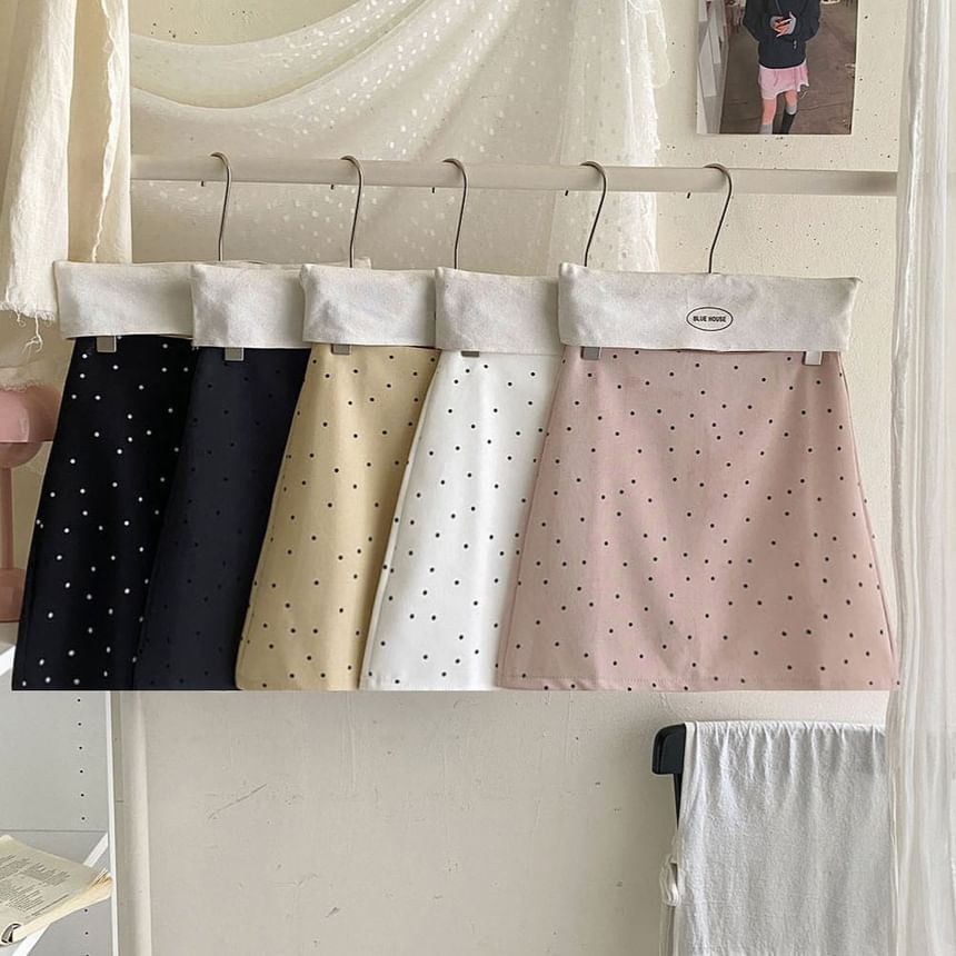 Polka Dot Mini A-Line Skirt - Altfashion Shop