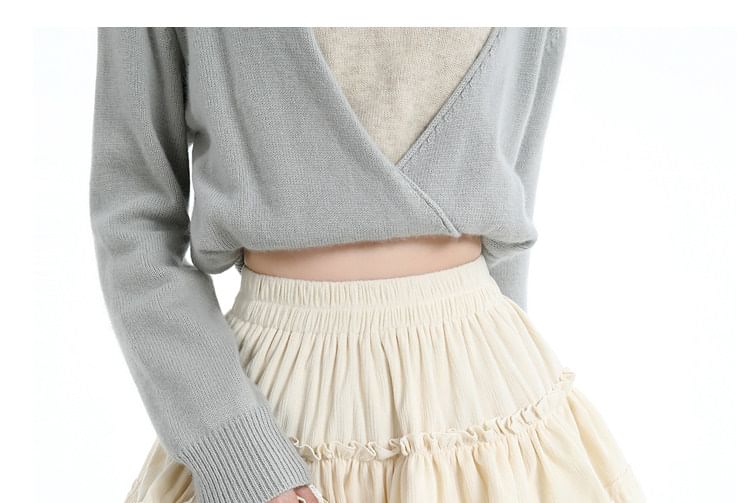 Lace Panel Velvet Mini A-Line Skirt - Altfashion Shop