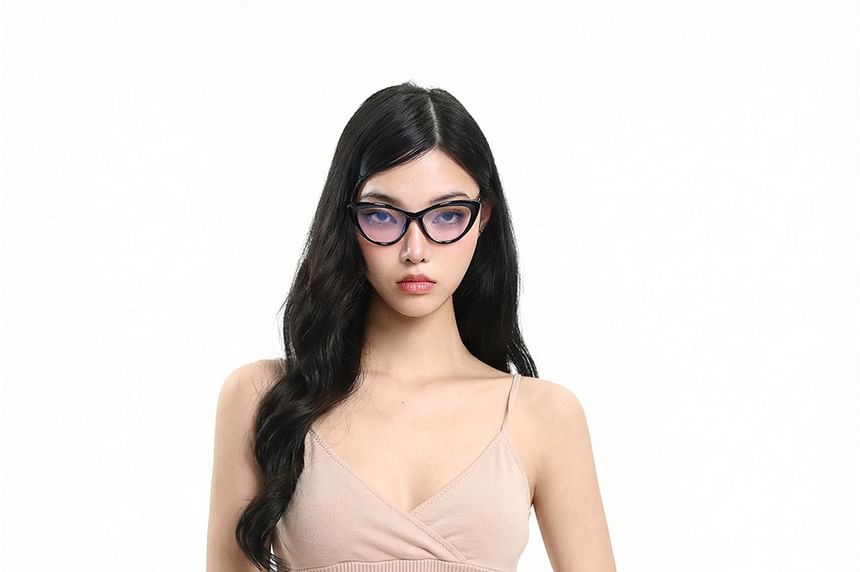 V-Neck Solid Knit Cropped Camisole & Drawstring Wide Leg Pants