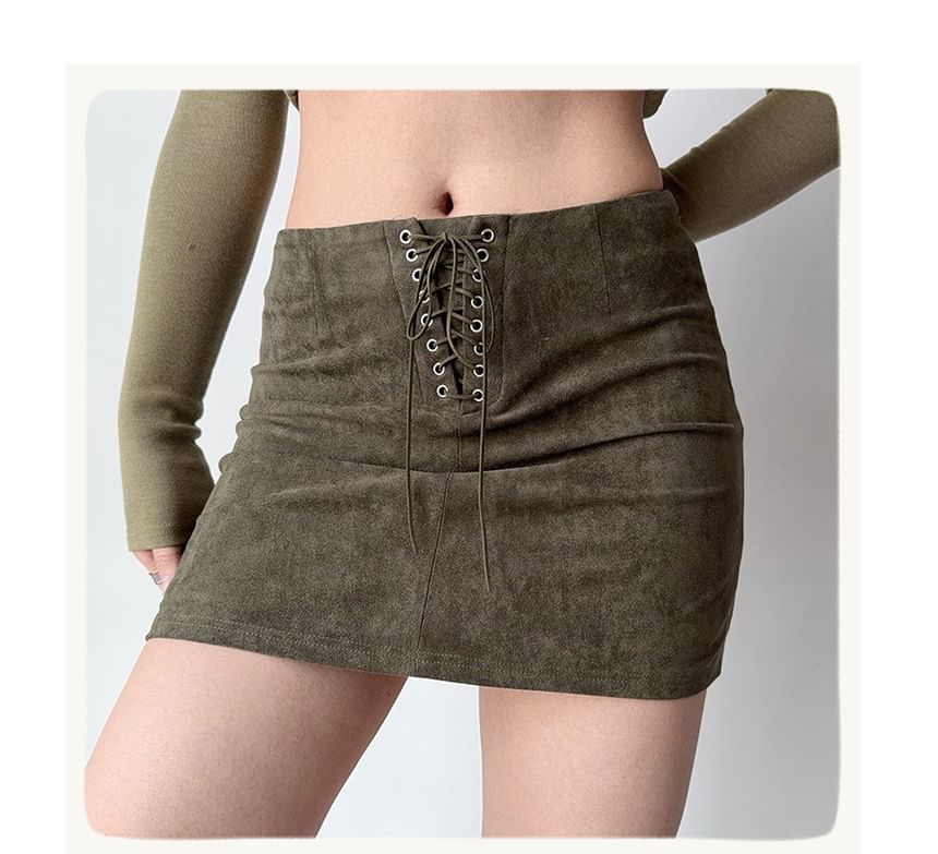 Washed Mini Pencil Skirt - Altfashion Shop