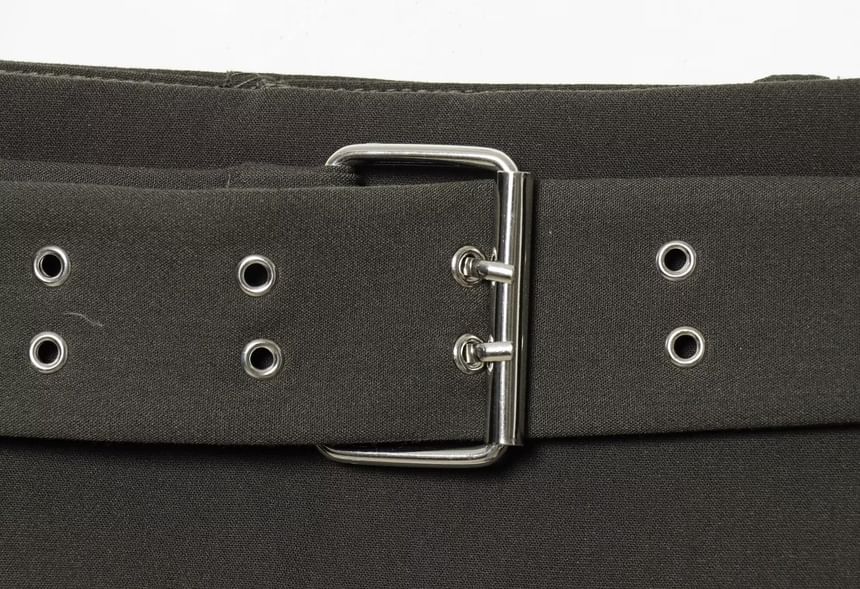 Belted Mini Pencil Skirt - Altfashion Shop