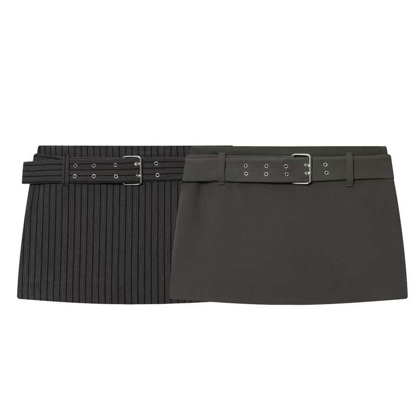 Belted Mini Pencil Skirt - Altfashion Shop