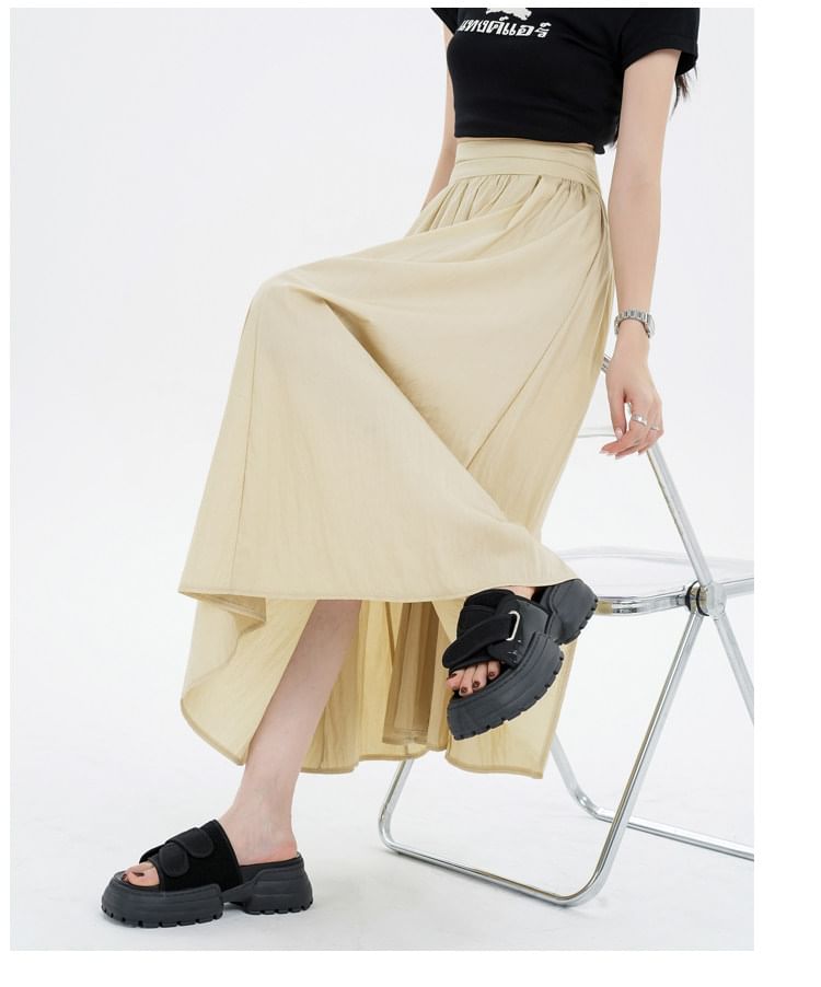 Gathered Maxi A-Line Skirt - Altfashion Shop