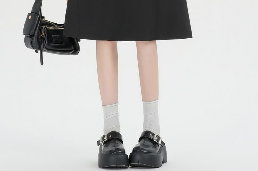 Midi A-Line Skirt with Belt Set - Altfashion Shop