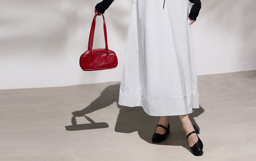 Open Front Plain Crop Cardigan / Sleeveless Maxi A-Line Dress