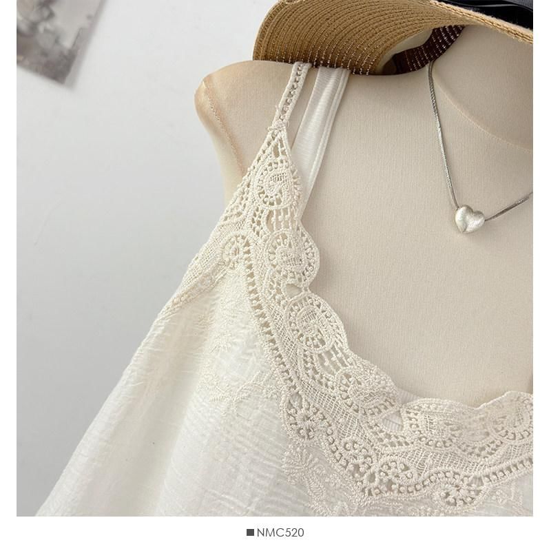 V-Neck Lace Panel Camisole Top